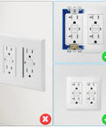 1/2-Inch Double Outlet Box Extender For 2-Gang Electrical Boxes Blue Receptacle Extender With Four Mounting Screws Installed
