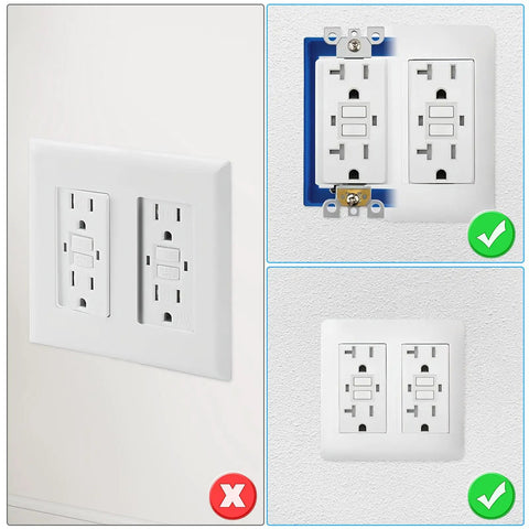 1/2-Inch Double Outlet Box Extender For 2-Gang Electrical Boxes Blue Receptacle Extender With Four Mounting Screws Installed