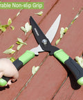 Hedge Clippers With Teflon Coated High Carbon Steel Blades Lightweight 16 Inch Garden Shears With Comfort Grip Handles shown in use