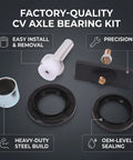 Heavy Duty CV Axle Bearing Puller Seal Kit Fixes 8 Inch Clamshell Diff Removing Installing Needle Bearings Bushings Fast Works 2005 To 2018 And 2007 To 2014 Models Perfect Fit Saves Time In The Garage Pro Gear Making Repairs A Walk In The Park. 8-inch steel bearing kit and seals