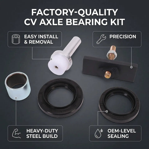 Heavy Duty CV Axle Bearing Puller Seal Kit Fixes 8 Inch Clamshell Diff Removing Installing Needle Bearings Bushings Fast Works 2005 To 2018 And 2007 To 2014 Models Perfect Fit Saves Time In The Garage Pro Gear Making Repairs A Walk In The Park. 8-inch steel bearing kit and seals