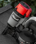 Pro Grade Pneumatic 16-Degree Nail Gun handles 7/8 to 1-3/4 inch nails for siding, cedar shake, and more, in use