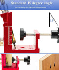 Pro Grade Pocket Hole Jig Kit With Metal Construction And Adjustable Drill Guides For 15 Degree Holes, side view.