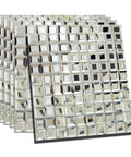 Crystal Mirror Glass Mosaic Tile 2 Inch Diamond Mosaic Tiles 12x12 Inch Silver No Grout Required Easy Cut Mesh Backing 5 Sheets