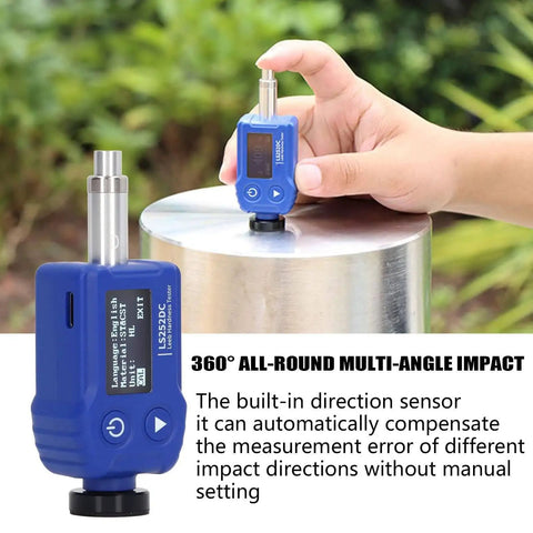 7 In 1 Portable Hardness Tester For Aluminum And Steel Alloys, Superficial Durometer Testing Machine, Leeb Hardness Tester, Hardness Testing Equipment LS252DC, On The Go Metal Material Gauge used on a metal cylinder