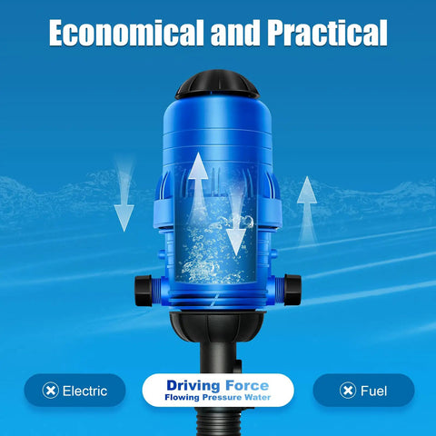 Adjustable Water Powered Fertilizer Injector For Drip Irrigation 0.4 Percent To 4 Percent Flow Rate High Efficiency Dosing Pump