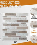 Peel And Stick Marble Look Tiles 12x12 Inch for Kitchen Backsplash and Bathroom, Water and Heat Resistant, Easy DIY Cut to Fit