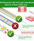 LED Strip Light Mounting Brackets And Clips 100 Pack Clear Self Adhesive And Screw Fixing Cable Organizer Clips for 8/10mm width.