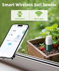 WiFi Soil Moisture And Temperature Sensor For Lawn And Garden No Hub Required Real Time App Alerts IP67 Waterproof Pro Grade Soil Meter in potted plants with app