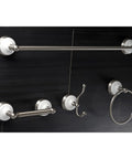 Victorian 4-Piece 24-Inch Towel Bar Set In Brushed Nickel With Towel Ring, Robe Hook, And Toilet Paper Holder For Traditional Bathrooms