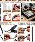 66-piece 3D printer tools kit with storage case; includes deburring tool, scrapers, files, brushes, tweezers and hand drill