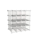16 Cube Organizer Shelves With Interlocking System Dope Storage Solution Customizable Stackable Modular Cubby Storage For Home Organization White Durable ABS Plastic Connectors For Easy Built In Flexibility