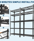 Tough As Nails Heavy Duty Metal Shelving Unit 5 Adjustable Tiers 36X16X72 Inch assembly steps with shelving unit image.