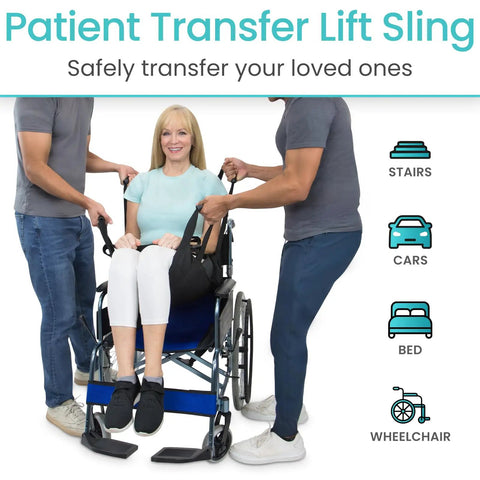 Hassle Free Chair To Bed Transfer Sling For Elderly And Disabled Patients Smooth Move Lift Assist Harness in use by caregivers