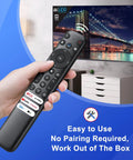 RC813 Replacement Remote for Google TV Easy Drop In Control shown in use, controlling a wall-mounted 4K HDR TV.