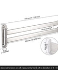 Ultra Sturdy 15.5 Inch Four-Arm Swivel Towel Rack For Wall Mount, SUS304 Stainless Steel Brushed Finish dimensions diagram