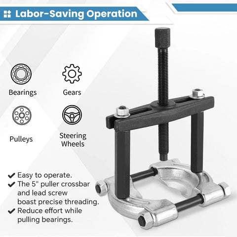 Close-up of 14 Piece Bearing Separator Puller Set 2 Inch And 3 Inch Heavy Duty 5 Ton Bearing Puller Kit showcasing labor-saving operation