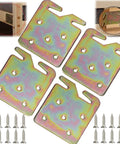 Rock Solid 4 Piece Heavy Duty Wood Bed Rail Hook Plates Universal 5 Hole Design Bed Frame Connectors with screws