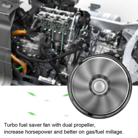 Dual Turbine Air Intake Turbonator Performance Kit For Most Vehicles Fuel Saver System Universal Acceleration Enhancement Black Air Intake Upgrade For Faster Throttle And Better Gas Mileage, close-up view of aluminum and plastic turbine module