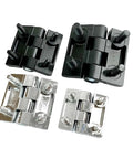 Black 50 By 50 mm Distribution PS Switch Control Box Door Hinge For Network Case And Instrument Cabinet Fittings With Screw Rod Heavy Duty Hardware Easy Install Durable Metal Construction shown in black and silver finishes