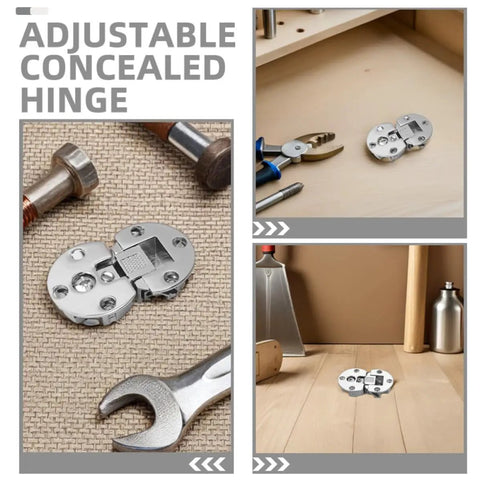 Concealed Cabinet Door Hinges 4-Pack, Zinc Alloy Flush-Mounted Drop-Down Hinges With 90 Degree Flip in workshop setting