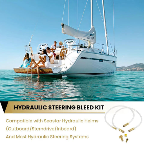 Hydraulic Steering Bleed Kit With Quick Connect Filler Hose For All Outboard Sterndrive And Inboard Systems Universal Refilling And Bleeding Tool For Smooth Reliable Steering Maintenance