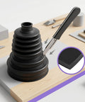 CV Axle Boot Repair Kit For 0.74 To 0.94 Inch Shafts Cuttable Joint Boot Bushing With Clamp And Cable Tie External Ball Cage Protection, black boot being cut
