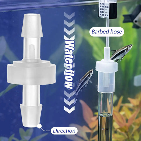 Four Pack One Quarter Inch Check Valve 6mm One Way Barb Hose Inline Plastic Non Return Valve For Air Intake Water And Oil Systems, Durable White Pump Check Valve With Secure Connection