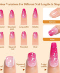 Color Changing Gel Nail Polish Set 6 Pcs Soak Off LED UV Gel for Nail Art Pro Grade Salon At Home Manicure DIY Kit various shapes