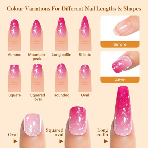 Color Changing Gel Nail Polish Set 6 Pcs Soak Off LED UV Gel for Nail Art Pro Grade Salon At Home Manicure DIY Kit various shapes