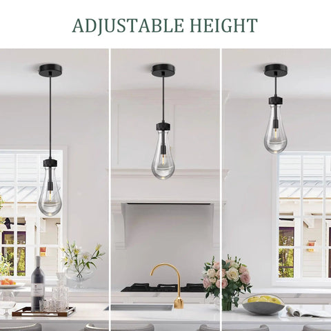 Adjustable height feature of Open Farmhouse Globe Chandelier With 8 Lights Sphere Orb Ceiling Fixture in kitchen setting