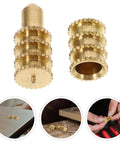 Copper Pin Hardware Set For Table Leaves And Dowel Fasteners, Lifetime Table Parts, Easy Assembly, DIY Friendly Cabinet Hardware, Spare Replacement Pins And Table Hardware For Woodworking Projects, brass threaded inserts