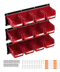 Kick Some Clutter To The Curb With This Rock Solid Set Of Twelve Wall Mounted Plastic Storage Bins And Three Heavy Duty Rails for organizing.