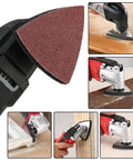 Triangle Sanding Pads Kit For Oscillating Multi Tool 80mm 3 And One Eighth Inch Hook And Loop Sandpaper Set in use
