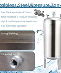 Heavy Duty 300L Stainless Steel Automatic Pressure Tank Kit For Well Pumps, featuring sturdy welds and thickened joints.