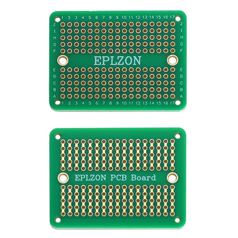 Handy Prototyping Solderable Breadboard Kit Green Gold Plated PCB Boards For DIY Electronics Projects 3.5x2.05 Inches front view