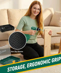 Woman using Cordless Screwdriver Set With 32 Pieces, 3.7V Power, One Quarter Inch Hex Chuck, USB C Rechargeable 2000mAh Battery