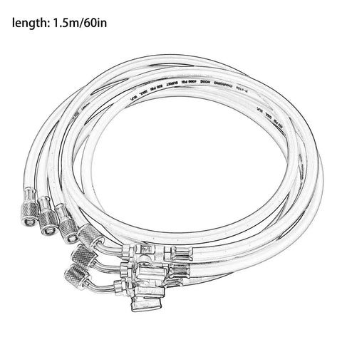 Pro Rig Hvac Refrigerant Charging Hose Set With Heavy Duty Brass Ball Valves For R410a R134a R22 Quick Swap Coolant Lines 800 Psi Capacity 1/4 Inch Sae Fittings Built Tough And Zero Hassle 3 Piece Setup