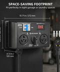Nema 10-30 EV Charging Switch, Manual Splitter For Dryer Outlets, 240V 24A Max Draw, with circuit breaker and LCD monitor.