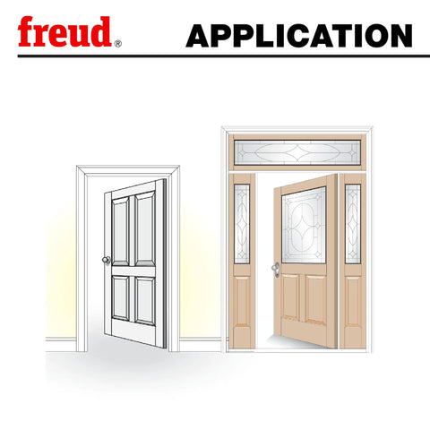 Freud application of 1-7/8 Inch Entry And Interior Door Router Bit System With Matched Rail And Stile Kit, 1/2 Inch Shank