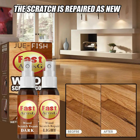 Two Pack Wood Scratch Repair Kit For Furniture, Floors, Tables And Cabinets, Instant Drying Wood Touch Up Set on floor