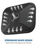 Streamlined mirror design for Doors Off Side View Mirror Kit For Wrangler TJ JK JKU 1997 2018 with wind noise reduction