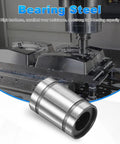 LM5UU Linear Ball Bearings 5mm Bore 10mm OD 15mm Length Rock Solid 4 Pack shown on CNC machine with metal components.