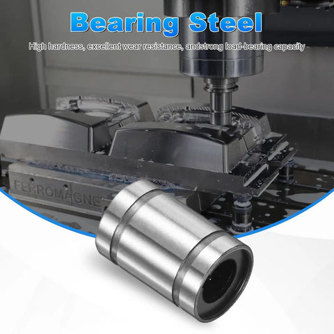 LM5UU Linear Ball Bearings 5mm Bore 10mm OD 15mm Length Rock Solid 4 Pack shown on CNC machine with metal components.