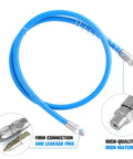 39 Inch Flexible Grease Gun Hose Kit with Spring Guard, 6 Inch Angled Tube, Standard Couplers, Sharp Type Nozzle, Iron Material
