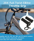 Universal 3 Pin Ebike Twist Throttle Kit For 12V 24V 36V 48V 72V Electric Bicycles And Scooters, handlebar fit shown on bike