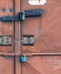 Heavy Duty Caravan Door Retaining Latch With Stainless Steel Spring Hook And Catch Plate on rusted door