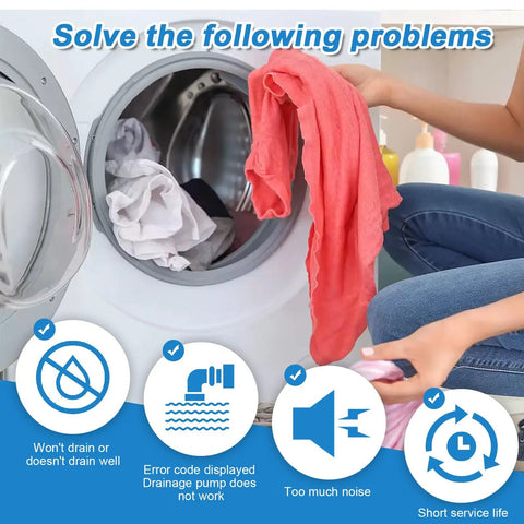 No Fuss Front Load Washer Drain Pump Filter Assembly Replacing Part 280187 And 8181684 Smooth Swap For Whirlpool Maytag Kenmore Heavy Duty Washing Machines Quick Setup Guide Included with laundry issues shown.