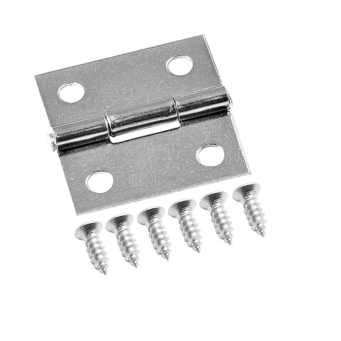 Piutouyar 6-pack 1-inch stainless steel cabinet butt hinges with mounting screws close-up