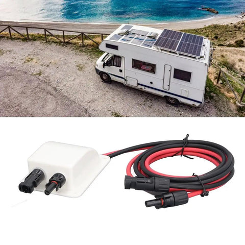 Solar Dual Cable Entry Gland Box With IP67 Waterproof Housing And Six Point Five Six Ft Tinned Copper Cable for RVs